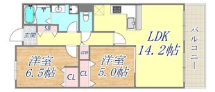 甲子園六石町ハイツの物件間取画像